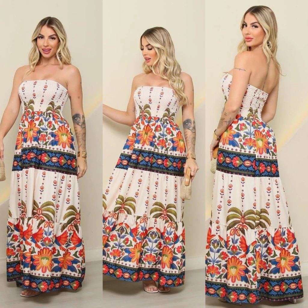 Vestido Longo Tomara que Caia