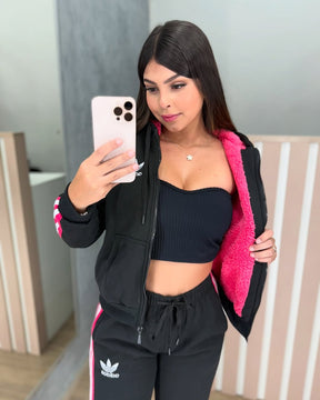 Conjunto Moletom Adidas Bordado